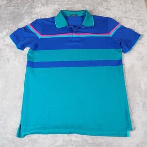 Greyson Clothiers Polo Golf Shirt Mens Medium Striped Logo Athletic Colorblock